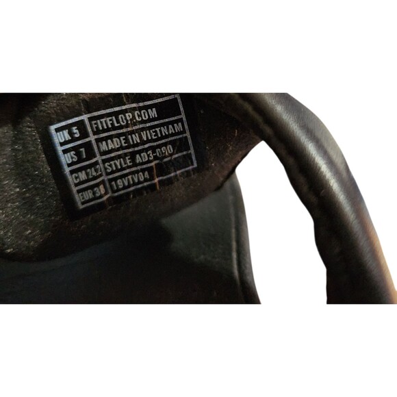 Fitflop Sarna Sandal AD3-090 Black Leather Hook & Loop Closure Womens Size 7 - Picture 10 of 10